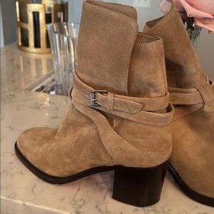 Christian Louboutin Beige Suede Ankle Boots